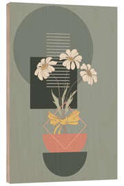 Holzbild Blumenstrauß mit geometrischem Design - Dani Jay Designs