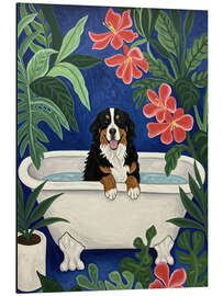 Magnettafel Berner Sennenhund in der Badewanne
