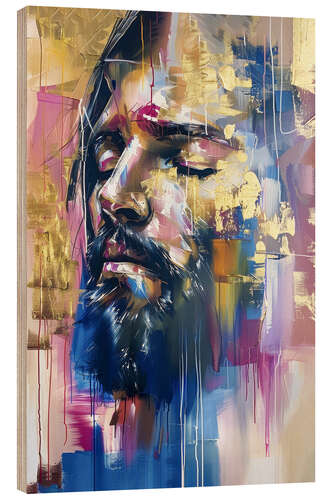 Wood print Jesus