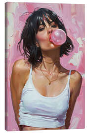Tableau sur toile Bubble Gum Girl - Peter Roder
