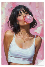 Wandsticker Kaugummi-Girl