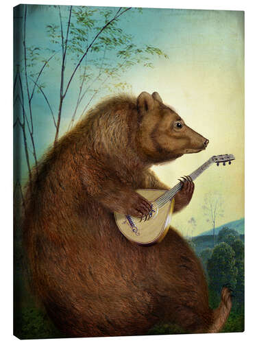 Lærredsbillede Mandolin Bear