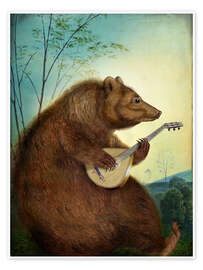 Wall print Mandolin Bear - Catrin Welz-Stein