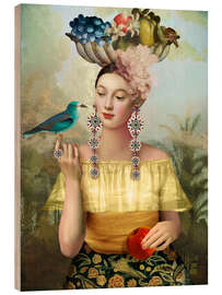 Tableau en bois Nine of Pentacles - Catrin Welz-Stein