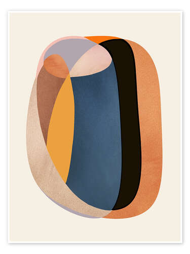 Poster Modern Earth Tones Composition I