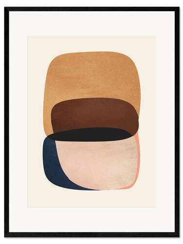 Impresión de arte enmarcada Modern Earth Tones Composition II