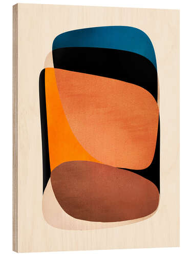 Hout print Modern Bold Tones Abstract