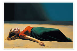 Wandbild Alles Loslassen - Frau träumt am Hopper Beach - Frank Daske