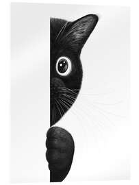 Acrylic print Cat playing hide and seek - Valeriya Korenkova