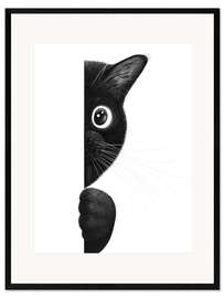 Framed art print Cat playing hide and seek