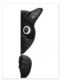 Obraz Cat playing hide and seek - Valeriya Korenkova