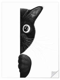 Sticker mural Cat playing hide and seek - Valeriya Korenkova