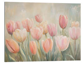 Gallery Print Vintage Frühling rosa Tulpenfeld