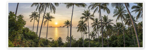 Poster Koh Samui Panorama bei Sonnenuntergang
