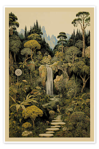 Poster The road to the waterfall