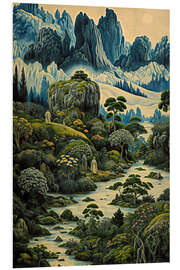 Hartschaumbild Blaue Berge