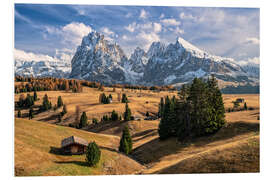 Hartschaumbild Herbst in den Dolomiten