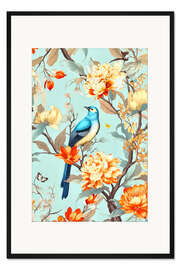Gerahmter Kunstdruck Vogelromantik