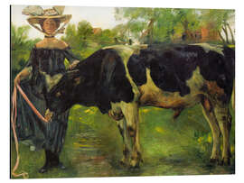 Print på aluminium Girl with Bull, 1902 - Lovis Corinth