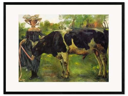 Gerahmter Kunstdruck Mädchen mit Stier, 1902