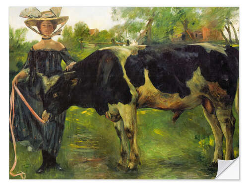Muursticker Girl with Bull, 1902
