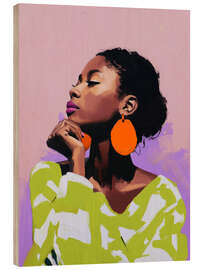 Holzbild Sprachloses Gebet zu den Sternen