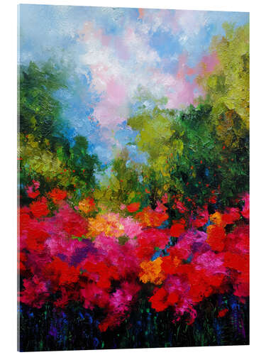 Tableau en verre acrylique Vivid poppy field