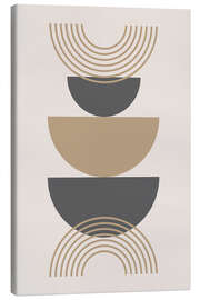 Leinwandbild Minimalistischer abstrakter Druck in Beige und Grau