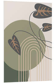 Hartschaumbild Modernes Blatt und Bogen