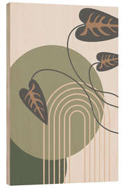 Wood print Modern Leaf and Arch - Dani Jay Designs