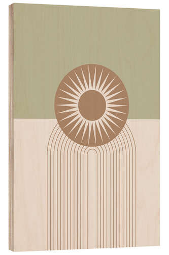 Wood print Boho Sunburst