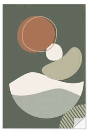 Wandsticker Moderne abstrakte Naturformen