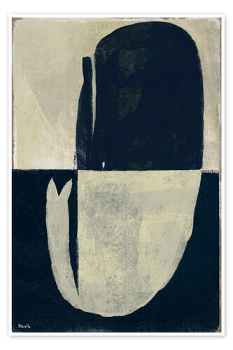 Poster Whale swims in indigo ocean