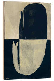 Tableau en bois Whale swims in indigo ocean - Marco Marella