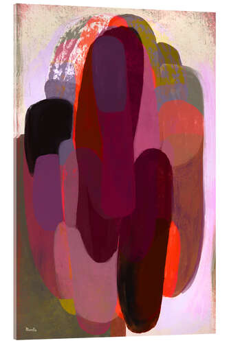 Obraz na szkle akrylowym Abstract with bright pink and dark red