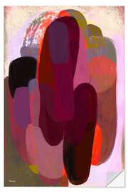 Sticker mural Abstract with bright pink and dark red - Marco Marella