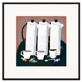 Framed art print Good morning! three coffee jugs