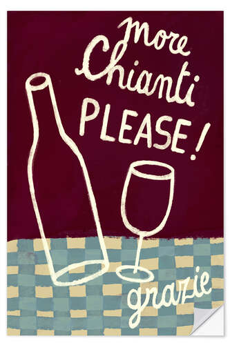 Sticker mural More chianti please!