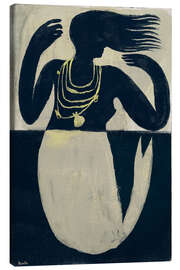 Canvas print Mermaid playing in indigo blue sea - Marco Marella