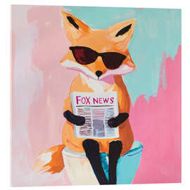 Acrylic print Fox News- Fox sitting on toilet - UtArt