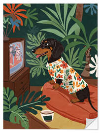 Sticker mural Tropical Dachshund - Felipe Hora