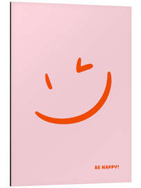 Alubild Be happy! - Rosa Smiley