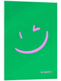 Acrylglasbild Be happy! - Green Smiley