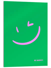 Gallery Print Be happy! - Green Smiley