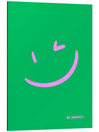 Magnettafel Be happy! - Green Smiley