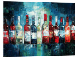 Tableau en verre acrylique Bottles at the bar - DejaReve