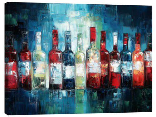 Canvas print Bottles at the bar