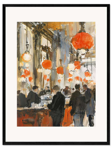 Framed art print Rush Hour at the Café