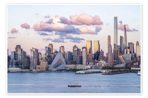 Poster Manhattan Midtown Skyline entlang dem Hudson River