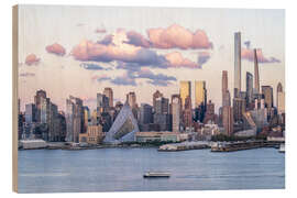 Tableau en bois Manhattan Midtown Skyline along the Hudson River - Jan Christopher Becke